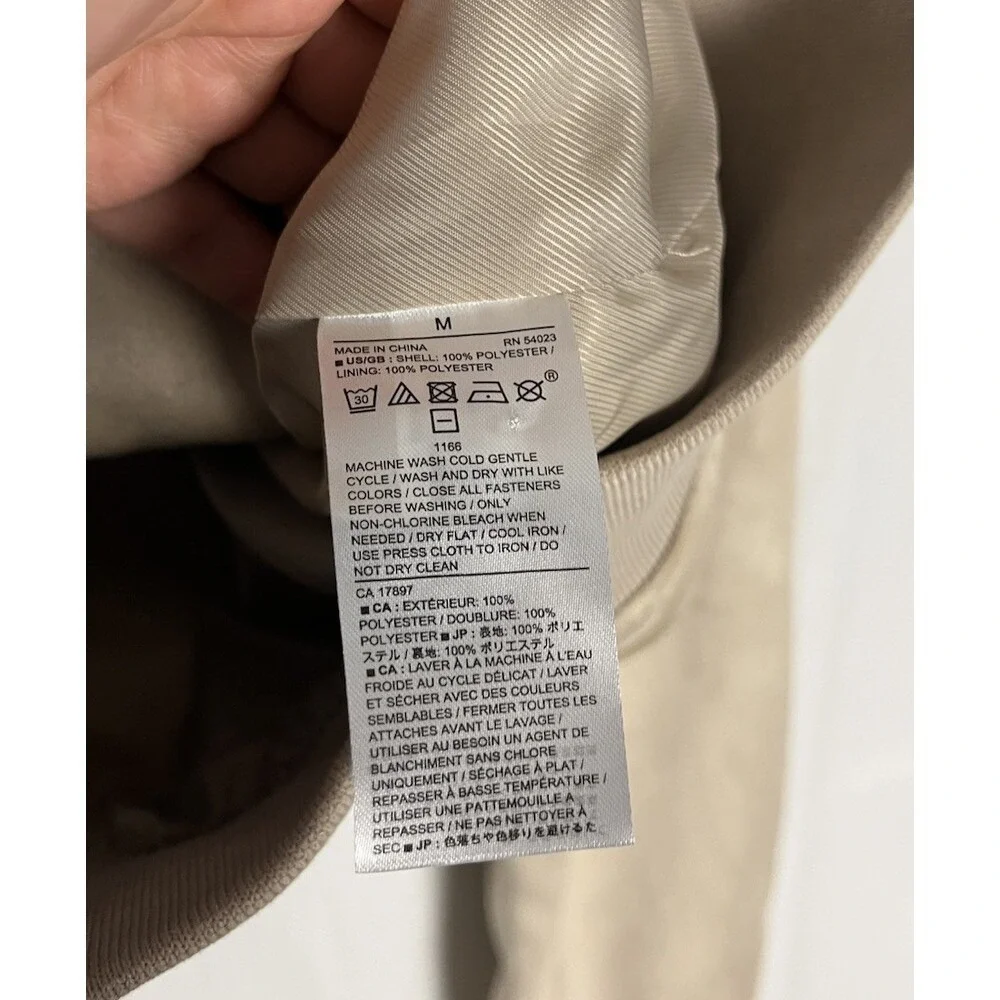 Banana Republic Size‎ M Faux Suede Moto Bomber Jacket Tan Asymmetrical Zipper